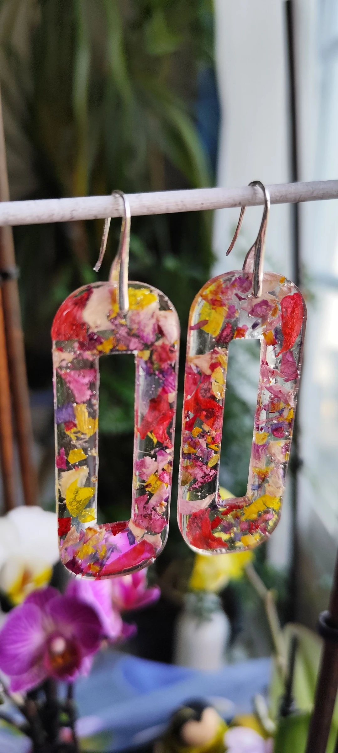 Pendientes #XXL Flores variadas